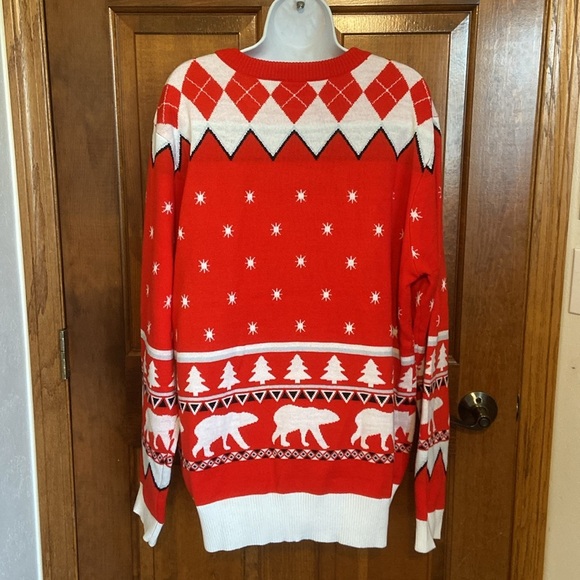 COCA COLA POLAR BEAR WINTER SWEATER RED/WHITE UNISEX SIZE XXL ADULT CHRISTMAS - Picture 4 of 9